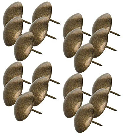 MroMax Polsternägel, 30 mm Kopfdurchmesser, 30 mm Länge, Antike, runde Reißzwecken für Möbel, Sofa, Kopfteile, grüner Patina-Ton, 40 Stück