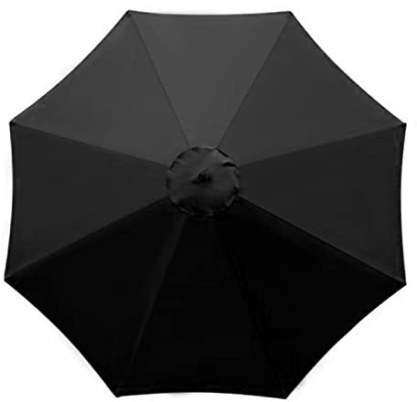 Leww Ersatzdach für Terrassenschirm, 3 m, mit 8 Rippen, Schwarz