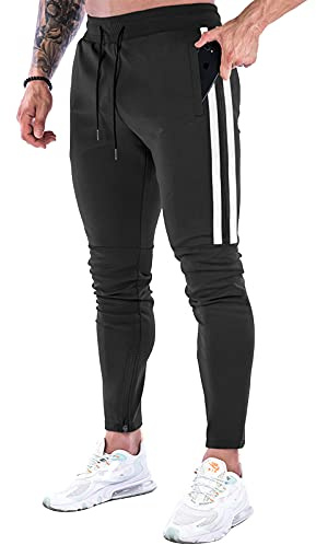 Suwangi Herren Jogginghose Sporthose Trainingshose Joggers Slim Fit Hose | Reißverschlusstaschen,Elastischem Bund,Fitness,Laufhose,Workout,Gym
