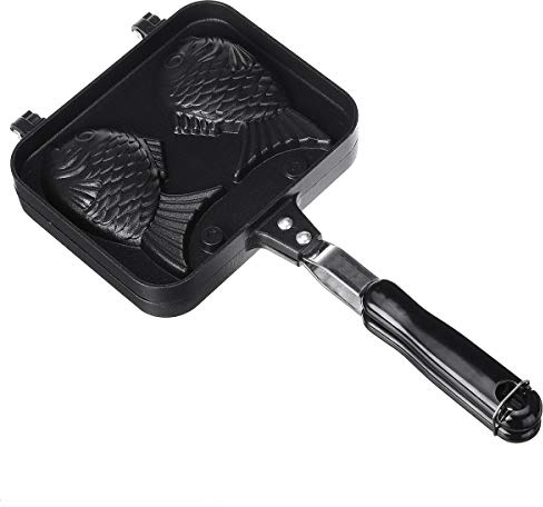 Hovico Taiyaki Japanese Fish-Shaped Pancake Double Pan, Waffle Cake Maker Pan Fish-Shaped Pancake Double Pan Mold for Home DIY Cooking Party Dessert