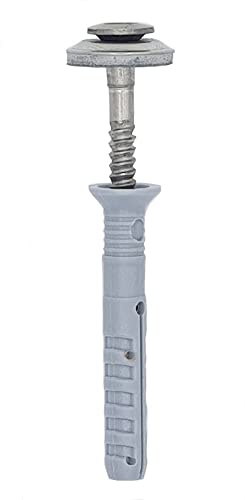 Nageldübel Spenglerdübel Schlagdübel Kappleistendübel Nylon Schraube Edelstahl A2 mit 15mm Dichtscheibe - 6x30-100 Stück