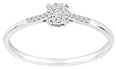 JC Trauringe Damenring Solitär-Ring 585 Weißgold Verlobungsring mit Diamanten Vorsteckring 110 019BR6 (51 (Ø 16,2 mm), 0.06)