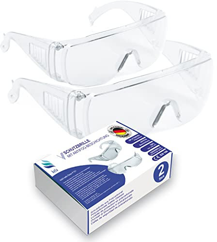 kela 2er Pack Schutzbrille P1S1 I 100% Made in Germany | splitterfreie Arbeitsschutzbrille mit Anti Fog- und UV-Beschichtung I leicht und transparent I Überbrille für Brillenträger Sportbrille
