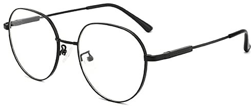LANLANG lesebrille 2,0 für damen mit Flex Memory Titanium,Blaulichtfilter brille,lesehilfe, 0~4 dioptrien,anti blaue,Niedlich,runden, Schwarz,hohe Auflösung hohe Transparenz MT-003-W