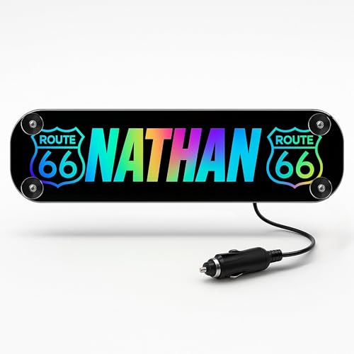 Placa luminosa camión personalizada 60 x 14cm STICK OLIVIER® iluminación LED RGBW ambiente musical 5V 12V 24V USB placa camionero personalizada [ Letrero luminoso personalizable ]