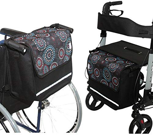 SENIORI Rollator/Rollstuhl Tasche Rollatortasche Rollstuhltasche Universal (1F. Kreise - Flex)
