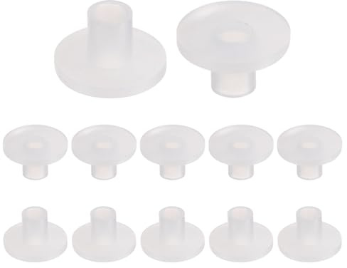 QUARKZMAN 12 Stück Flanschgleitlager Kunststoffbuchsen 4mm Bohrung x 6,1mm Außendurchmesser x 8,6mm Länge Nylonbuchsen, weiß