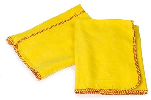 HOUSEGADS Jumbo Yellow Duster 100% Cotton Cleaning Cloth Premium Quality Washable Reusable - Multi Purpose Kitchen Dusting Cloth Heavy Duty Polishing Cloth 35 x 45 cm (4)
