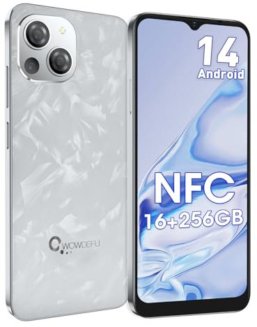 CWOWDEFU S18 smartphone Android 14 Telefone 16GB+256GB/1TB cellulare espandibile, Octa Core 6.58 FHD+ 24MP+48MP 5000mAh Telefoni, 4G Dual SIM Telefoni Cellulari, Fingerprint/Face ID/GPS/NFC, Bianco