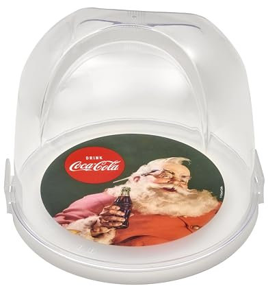 Snips, Panettone e Pandoro Keeper decoration Santa Claus Vintage Coca-Cola, Sweets Keeper with 2 Safety Locks, Ø 24 cm, Made in Italy