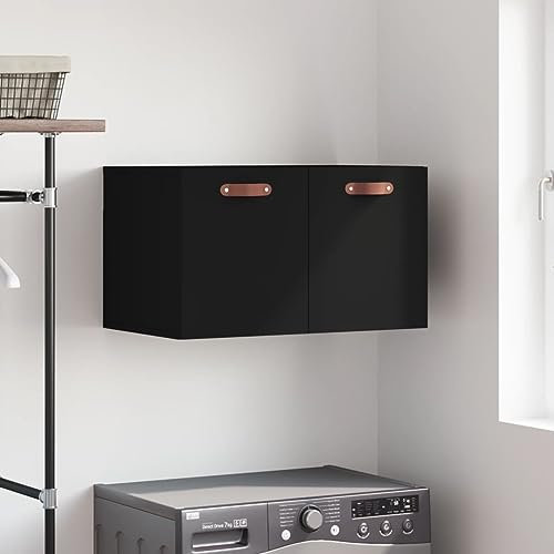 Generisch Wandschrank Schwarz 60x36,5x35 cm Holzwerkstoff,jiangboyue-829997