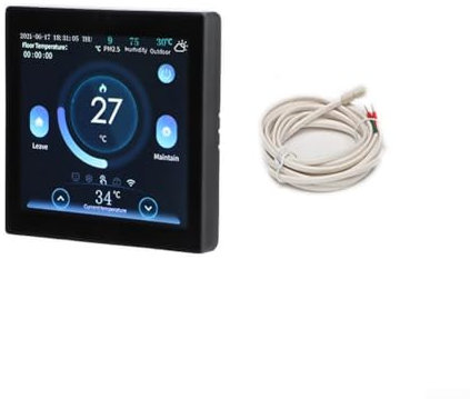 Hasaller WIFI Smart Thermostat Tu-ya WiFi Intelligent Temperature Controller WiFi Electric Thermostat Smart Thermostat Central Heating Underfloor Heating APP Control(Black)