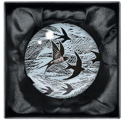 Angela Harding Swallows and Sea Crystal Dome Paperweight