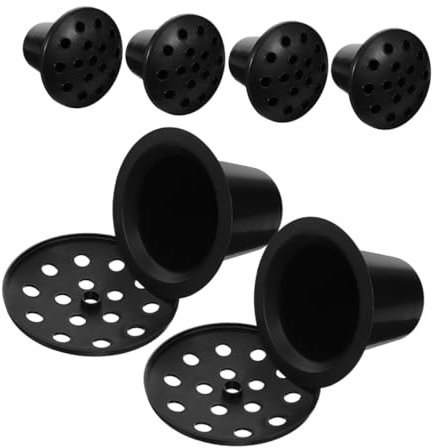 BESPORTBLE Lot de 6 Vases à Fleurs en Plastique Noir 16 Trous Support Commémoratif Funéraire pour Tombe Décoration Extérieure Cérémonies