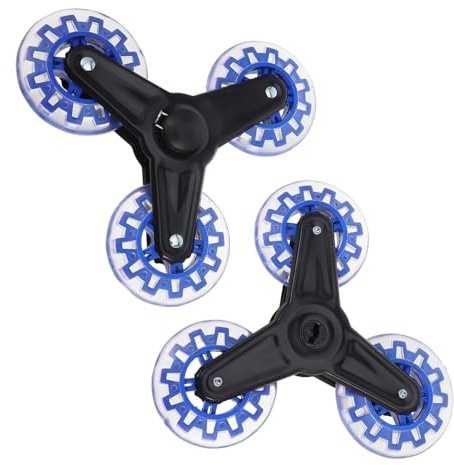 HOMSFOU Paire de Roues Triangulaires Pivotantes et Portables Roues de Remplacement en Fer et Plastique Universelles pour Chariot D'épicerie Adaptées Chariot de Courses Bleu