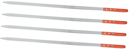 Toyvian 4 Pièces Brochettes Acier Inoxydable Réutilisables pour Barbecue de Ustensiles de Grilling Durables pour Cuisson Uniforme Aliments