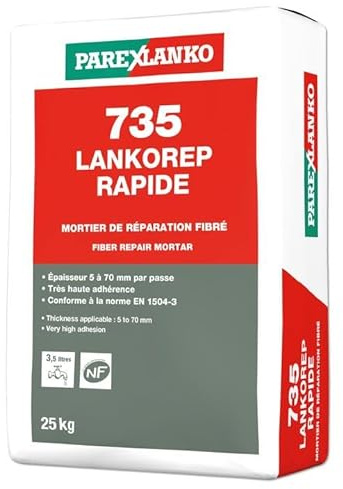 PAREXLANKO - Mortier de réparation fibré R4-735 LANKOREP RAPIDE - 25kg