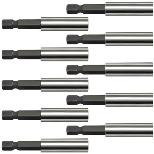 Shwdsy Porta Puntas Atornillador, 10 Piezas Portapuntas Magnético, 1/4 Pulgadas Adaptador Puntas Atornillador, 60 mm Portapuntas Taladro Eléctrico, para el Mantenimiento Máquinas y el Montaje Muebles