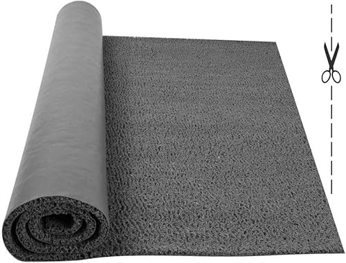 Rollo Alfombra entrada Felpudo Rizo PVC Vinilo Rizos Coil - Ancho 1,20m x 1m Largo. Espesor grosor 17mm con Base Antideslizante | Venta por metros continuos a Medida | Color Gris