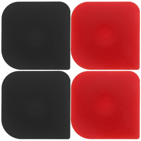 JECOMPRIS Lot de 4 Grattoirs en Plastique Robustes Cuisine, Racloir Alimentaire Multifonction Rouge et Noir, Outil à Gratter Casseroles, Découpe et Pâtisserie, Nettoyage Vaisselle, Usage