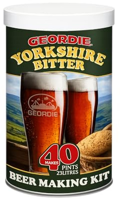 Geordie Beer Home Brew Making Kit, 40 Pints, Homebrew Ingredients Set with Airlock (Geordie Yorkshire Bitter)