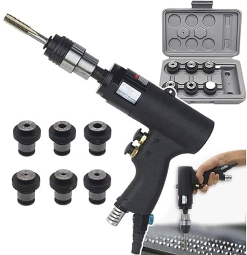 Machine À Tarauder Pneumatique M3-M12, Pistolet À Tarauder Pneumatique Portatif Avec Marche Avant/arrière Et Vitesse Réglable, Outil De Taraudage Pour Acier, Fer, Aluminium, Cuivre Et Plastique