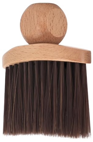 Cepillo de limpieza de corte de pelo, herramienta de peluquero de cerdas, cepillo de agarre de madera con acabado, accesorio ligero para depilación, plumero para el área del cuello, salones, peluquero