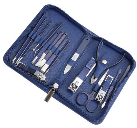 BETOOKY Kit de Manicura y Pedicura Bolsa Tamaño Palma Portátil de Acero Inoxidable Diseño Delicado, Multifunción para