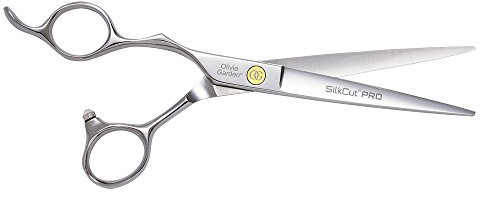 Olivia Garden SilkCut Pro Schere, 16,5 cm, Linkshänder, ultrascharfe, konvexe Stahlklingen, Scherenhülse im Lieferumfang enthalten