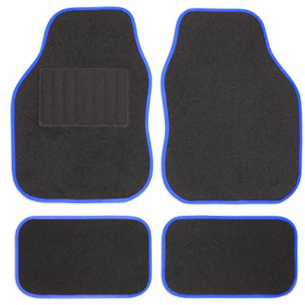 Safe Travel 27651 Universal-Automatten-Set für Linkslenker, Geschweißter Ferseneinsatz, Blaue Einfassung