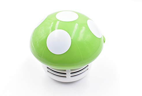 Art&Beauty Mini Cute Table Dust Vaccum Cleaner, Mushroom Shaped New Portable Corner Desk Vaccum Cleaner Mini Cute Vacuum Cleaner Dust Sweeper (Green)