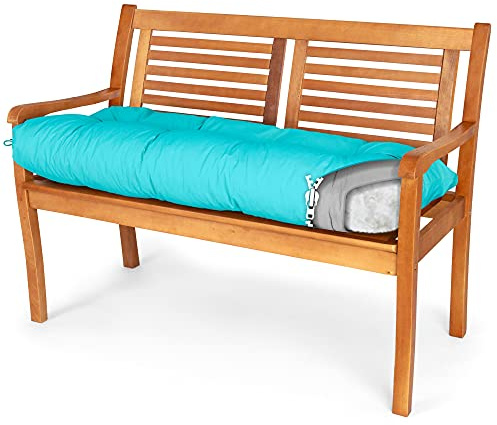 Spatium Bankauflage abnehmbar Bezug wasserdicht gesteppt Bankkissen Bankpolster Polsterauflage Auflage für Gartenbank 30 Größen zur Auswahl 7 Farben(200 x 50 x 10cm Minze)