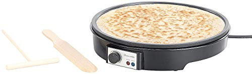Rosenstein & Söhne Crepiere elettriche - Macchina per crepes: Crêpes elettrica XL con regolatore di temperatura, 1000 watt, Ø 28 cm (Attrezzatura per la cottura delle crepes, Piastre per crepes)