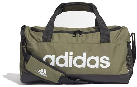 adidas Linear Duffel S Borsone Sportivo Unisex Adulto Olifoc Nero/Bianco (Multicolore), Taglia Unica