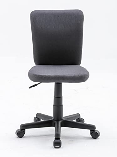 Bequemer Luisa Bürostuhl 40 x 45,5 x 76/85,5 cm, höhenverstellbar und drehbar, für Kinder und Jugendliche, weiche agronomische Rückenlehne, Schreibtischstuhl, Lendenwirbelstütze, dunkelgrau