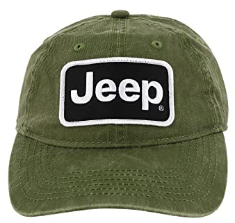Jeep Premium Chino Twill Embroidered Patch Text Logo Hat - Green