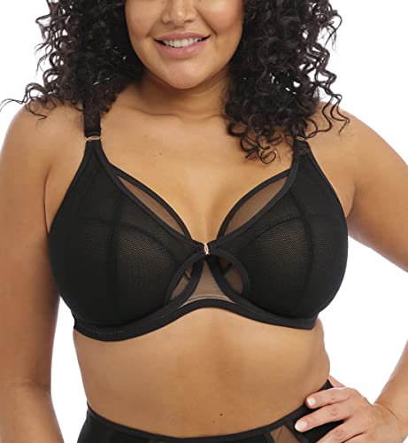 Elomi Women's Kintai Underwire Plunge Bra, Black, 34F
