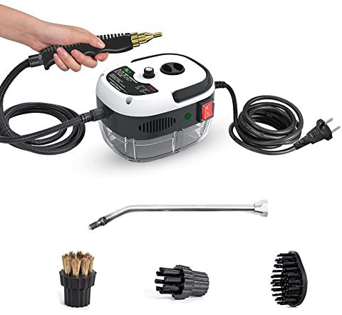 Pulitore A Vapore, Andoer Pulitore A Vapore 2500 W Portatile Pulitore A Vapore Ad Alta Temperatura con Testine per Mobili da Cucina Bagno E Auto