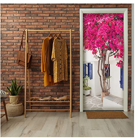 Wallarena Türtapete, Gasse, 91x211cm | Fototapeten - Tapeten - für Wohnzimmer Schlafzimmer - Vliestapete Wandtapete Tapete 3D Effekt- inkl. Kleister