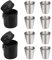 Ksvaye 8 Stück Edelstahlbecher 70ml Edelstahl Becher Tragbar Metallbecher Stapelbar Trinkbecher Bruchsicher BPA-frei Reisebecher Campingbecher mit 2 Ledertasche für Outdoor Camping Picknick Wandern