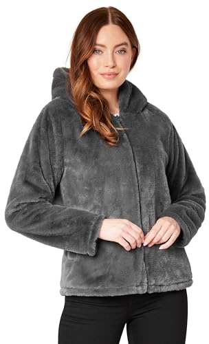 CityComfort Cappotto Invernale Donna con Cappuccio Teddy - Regalo per Donne (Carbone, M)