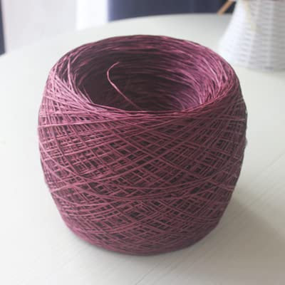 Hilo de rafia fino de 250g, hilo de paja redondo de algodón y   hierba de papel para tejer ganchillo hecho a mano, sombrero Diy, bolsa, zapatillas, tejido de verano