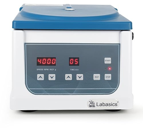 Labasics Centrifugeuse de Paillasse, 220V/60Hz, Centrifugeuse Numérique Basse Vitesse avec Rotor D'angle 10 ml x 12, Vitesse Maximale de 4000 TR/MIN, Force Centrifuge Maximale de 1780xg