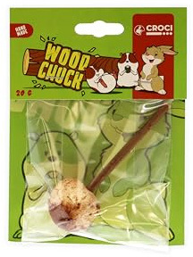 Croci Woodchuck - Lolly, Snack per roditori 100% naturale, Snack per conigli, criceti, cincillà e porcellini d'india, Gusto Cocco/Cacao/Salice, 30g