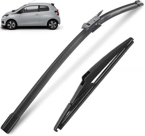 2 Teile/satz Vorne Hinten Heckklappe Wischerblätter Kompatibel mit Citroen C1 MK2 Peugeot 108 Toyota Aygo 2019 2018 2017 2016 2015 2014
