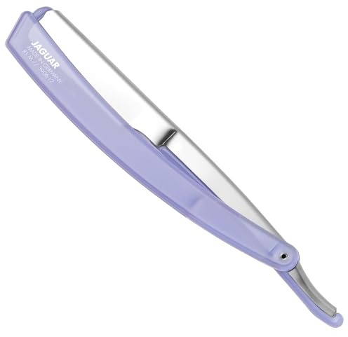 JAGUAR Rasiermesser R1 M Lavender | Barbermesser mit rostfreiem Metallgriff | Sicherheits-Kamm-Einsatz | herausziehbarer Klingenhalter | sicherer Klingenwechsel | inkl. 1 JAGUAR Doppelklinge (43mm)