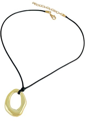 jebyltd Halskette mit Anhänger, unregelmäßig geformt, CCB-Material, Party-Halsschmuck, Geschenk für Frauen, 10* 8* 1cm, Lederband CCB