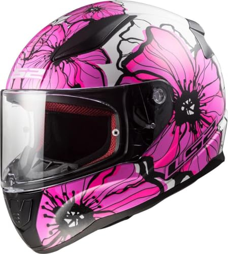 LS2, Motorrad-Integralhelm RAPID II POPPIES Black Pink, M