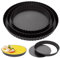 Oungy Lot de 3 Moules à Tarte Ronds Avec Fond Amovible Ø 22/26/30 cm Plat à Tarte Antiadhésif Moule à Quiche Pour Quiche, Tarte (Noir)
