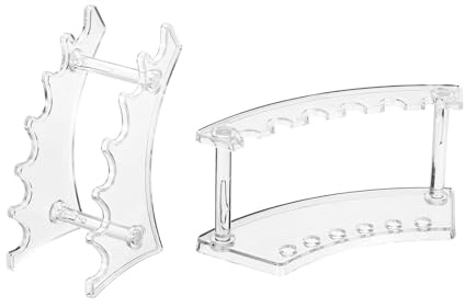 QUARKZMAN 2 st plastpenna hållare 6-fack akryl penna display hållare ögonbryn penna rack sminkborste arrangör för kontor hem butik ljus (vertikal horisontell)